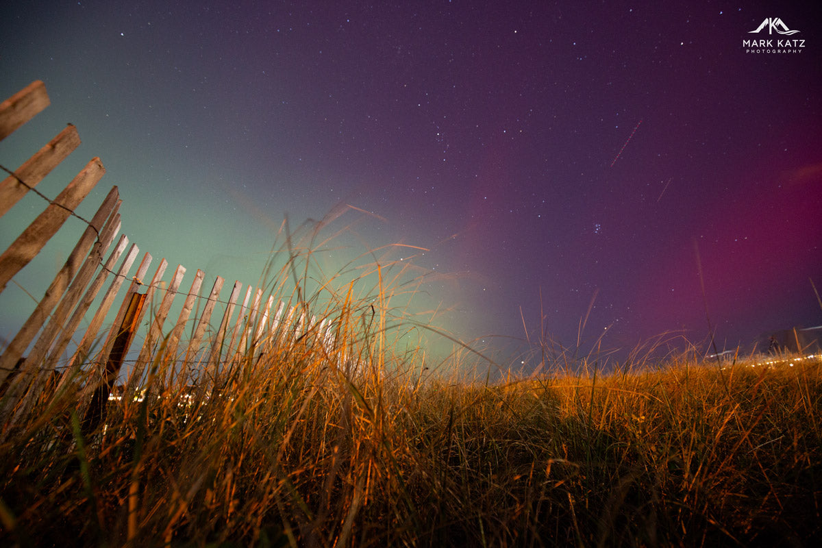 Northern lights at Riverhead Beach, print by Mark Katz Photography 