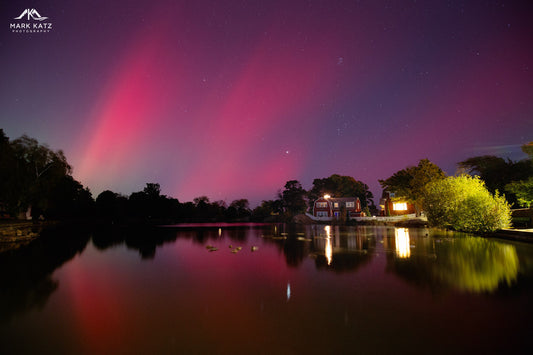 Aurora borealis over Redd's Pond, Marblehead, MA by Mark Katz Photography