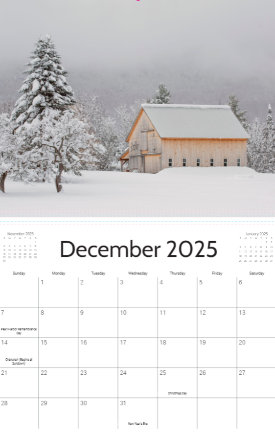 2025 Vermont Calendar-Mark Katz Photography