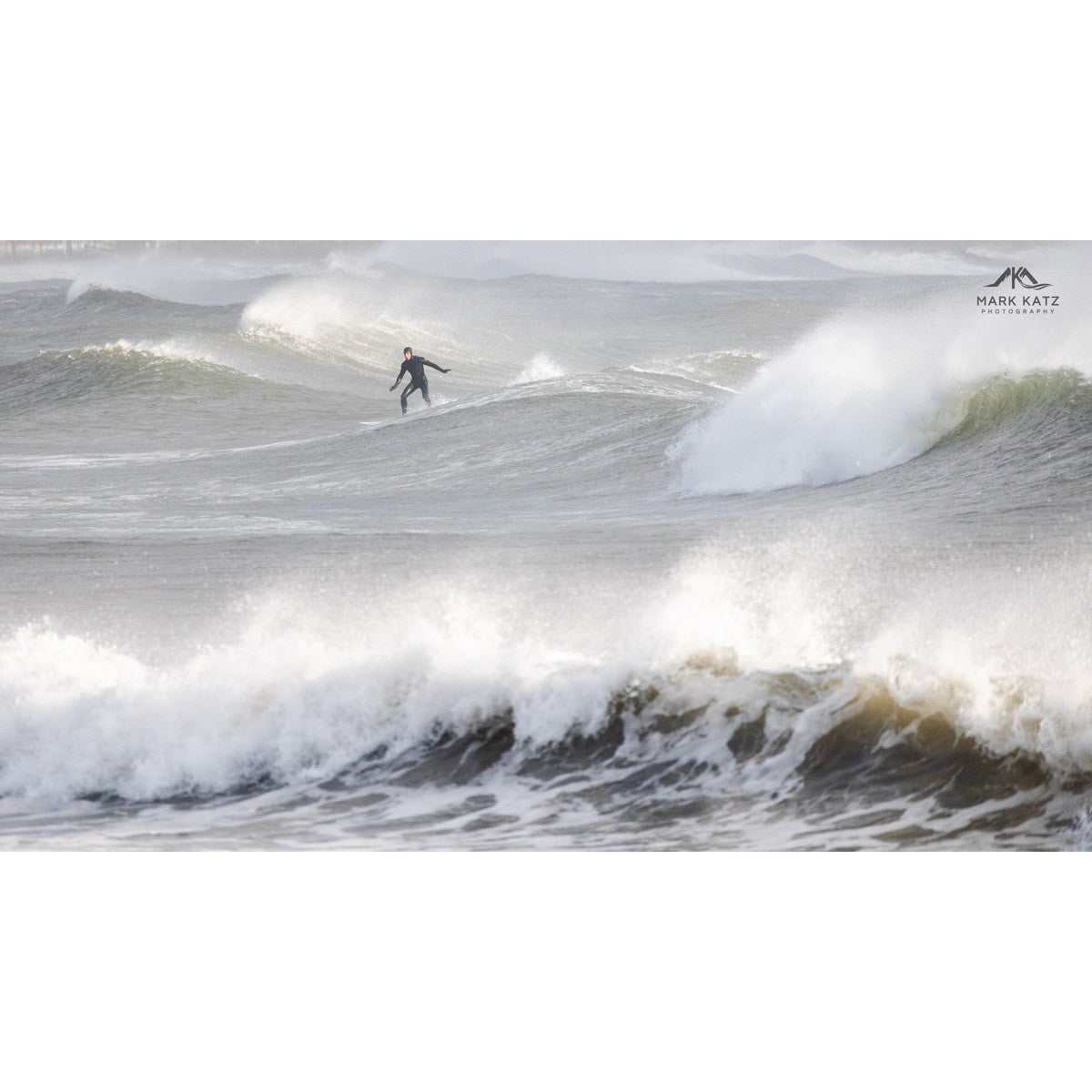 November Surf – Black and White Coastal Photography Print by Mark Katz
