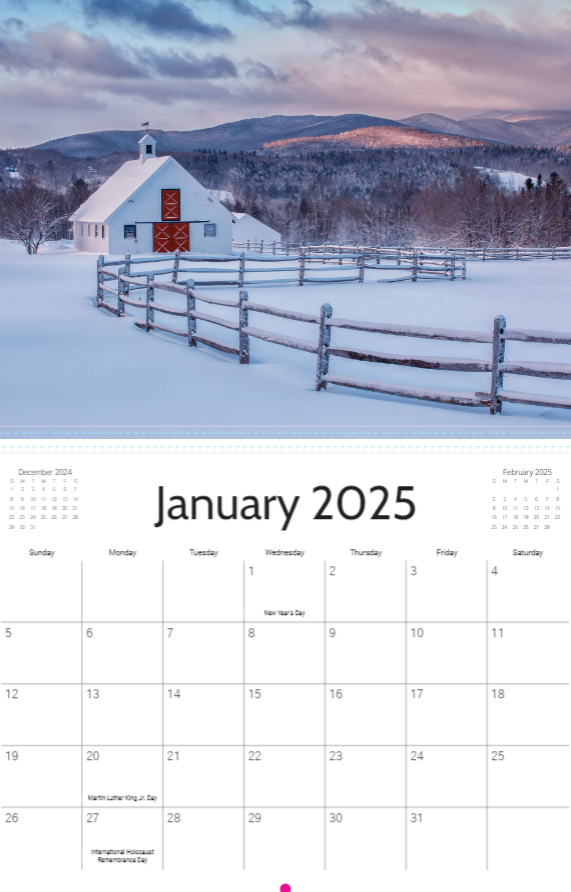 2025 Vermont Calendar-Mark Katz Photography