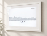 802 in Flat White frame with white archival mat