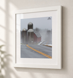 Back Roads in Flat White frame with white archival mat