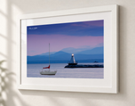 Champlain Siren in Flat White frame with white archival mat