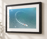 Changing Course in Ebonized Oak frame with white archival mat