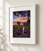 End of Day Gathering in Gallery White frame with white archival mat
