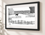 Equine Winter Playground in Flat Black frame with white archival mat
