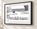Equine Winter Playground in Gallery Black frame with white archival mat