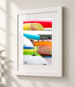 Fiesta in Flat White frame with white archival mat