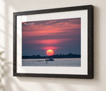 Fireball Sunrise in Ebonized Oak frame with white archival mat