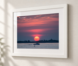 Fireball Sunrise in Flat White frame with white archival mat