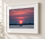 Fireball Sunrise in Gallery White frame with white archival mat