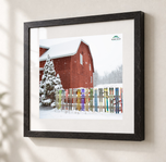 Going Skiing in Ebonized Oak frame with white archival mat