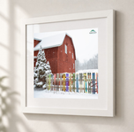 Going Skiing in Flat White frame with white archival mat