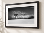 Hilltop in Ebonized Oak frame with white archival mat