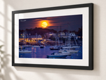 Hunter Moon Rising in Flat Black frame with white archival mat