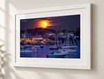 Hunter Moon Rising in Flat White frame with white archival mat