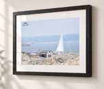 Marblehead Summer – Nautical Fine Art Print in Ebonized Oak frame with white archival mat