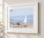 Marblehead Summer – Nautical Fine Art Print in Flat White frame with white archival mat