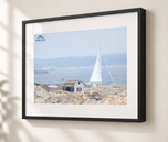 Marblehead Summer – Nautical Fine Art Print in Gallery Black frame with white archival mat