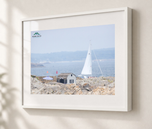 Marblehead Summer – Nautical Fine Art Print in Gallery White frame with white archival mat