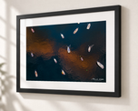 Pockets of Gold in Flat Black frame with white archival mat