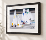 Race Day in Ebonized Oak frame with white archival mat