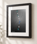 Racers Row in Ebonized Oak frame with white archival mat