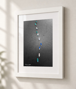 Racers Row in Flat White frame with white archival mat