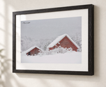 Red Carets in Ebonized Oak frame with white archival mat