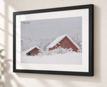 Red Carets in Flat Black frame with white archival mat