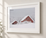 Red Carets in Flat White frame with white archival mat
