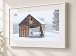 Rustic Snowglobe in Gallery White frame with white archival mat