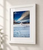 S Tracks in Flat White frame with white archival mat