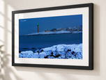 Snow on the Rocks in Flat Black frame with white archival mat