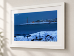 Snow on the Rocks in Flat White frame with white archival mat