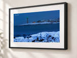 Snow on the Rocks in Gallery Black frame with white archival mat