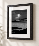 Spotlight on Marblehead Light in Ebonized Oak frame with white archival mat