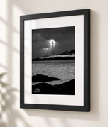 Spotlight on Marblehead Light in Flat Black frame with white archival mat