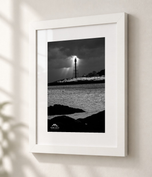 Spotlight on Marblehead Light in Flat White frame with white archival mat