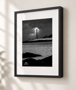 Spotlight on Marblehead Light in Gallery Black frame with white archival mat