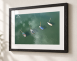 Town Class Fleet, Marblehead in Ebonized Oak frame with white archival mat