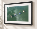 Town Class Fleet, Marblehead in Flat Black frame with white archival mat