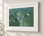 Town Class Fleet, Marblehead in Flat White frame with white archival mat