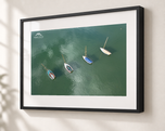 Town Class Fleet, Marblehead in Gallery Black frame with white archival mat