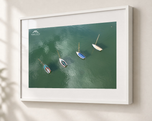 Town Class Fleet, Marblehead in Gallery White frame with white archival mat