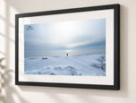 Tundra in Flat Black frame with white archival mat