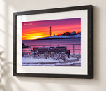 Winter Sunrise in Ebonized Oak frame with white archival mat