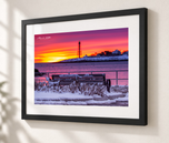 Winter Sunrise in Flat Black frame with white archival mat