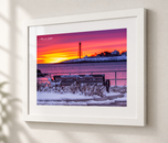 Winter Sunrise in Flat White frame with white archival mat
